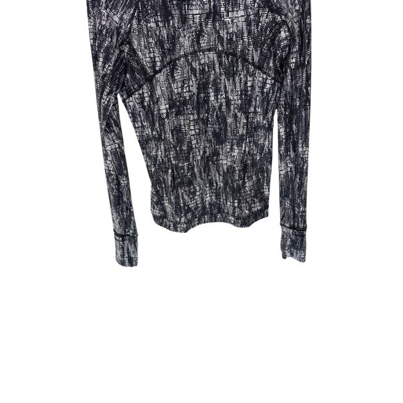 Lululemon Shirt Black White Long Sleeve Gym Workout Active Crewneck Size 4 - Picture 9 of 12
